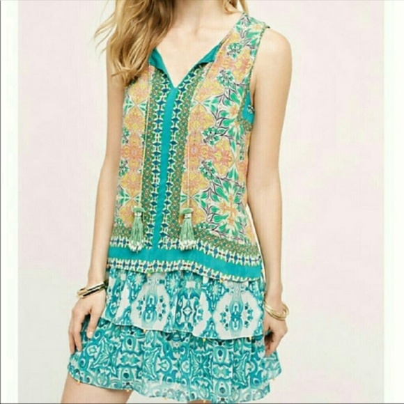 Anthropologie Moana Silk Dress By Hemant & Nandita - Picture 4 of 4